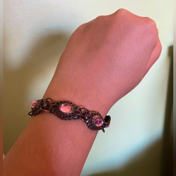 Danny Pollak Jewelry - Vintage Danny Pollak Pink Stone Bracelet